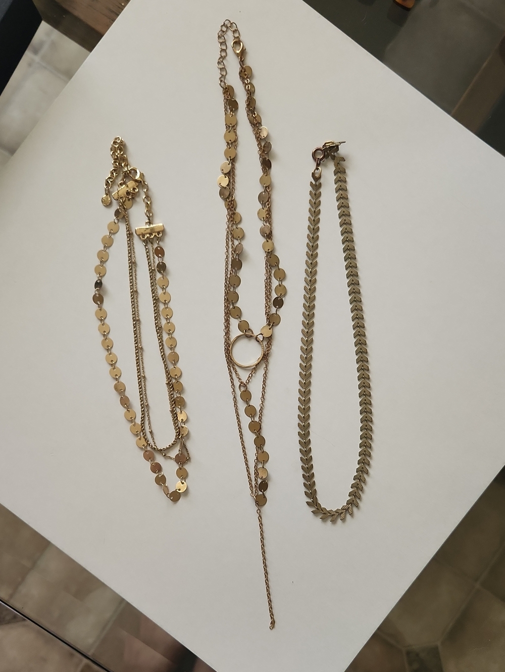 BaubleBar Layered Choker Necklace Set Of 3 Gold, Brassy Tone